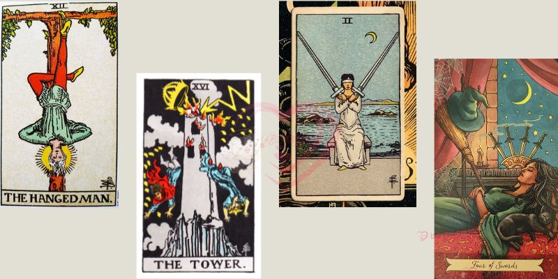 Một số lá bài đối lập với The Wheel of Fortune trong Tarot