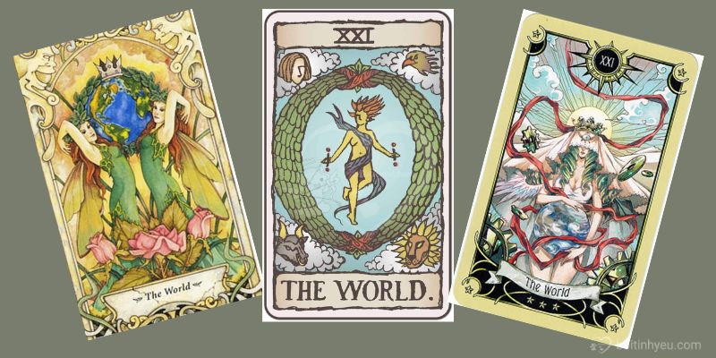 Lá bài The World trong bộ bài Tarot biểu thị cho sự hoàn thiện, thành tựu và kết thúc